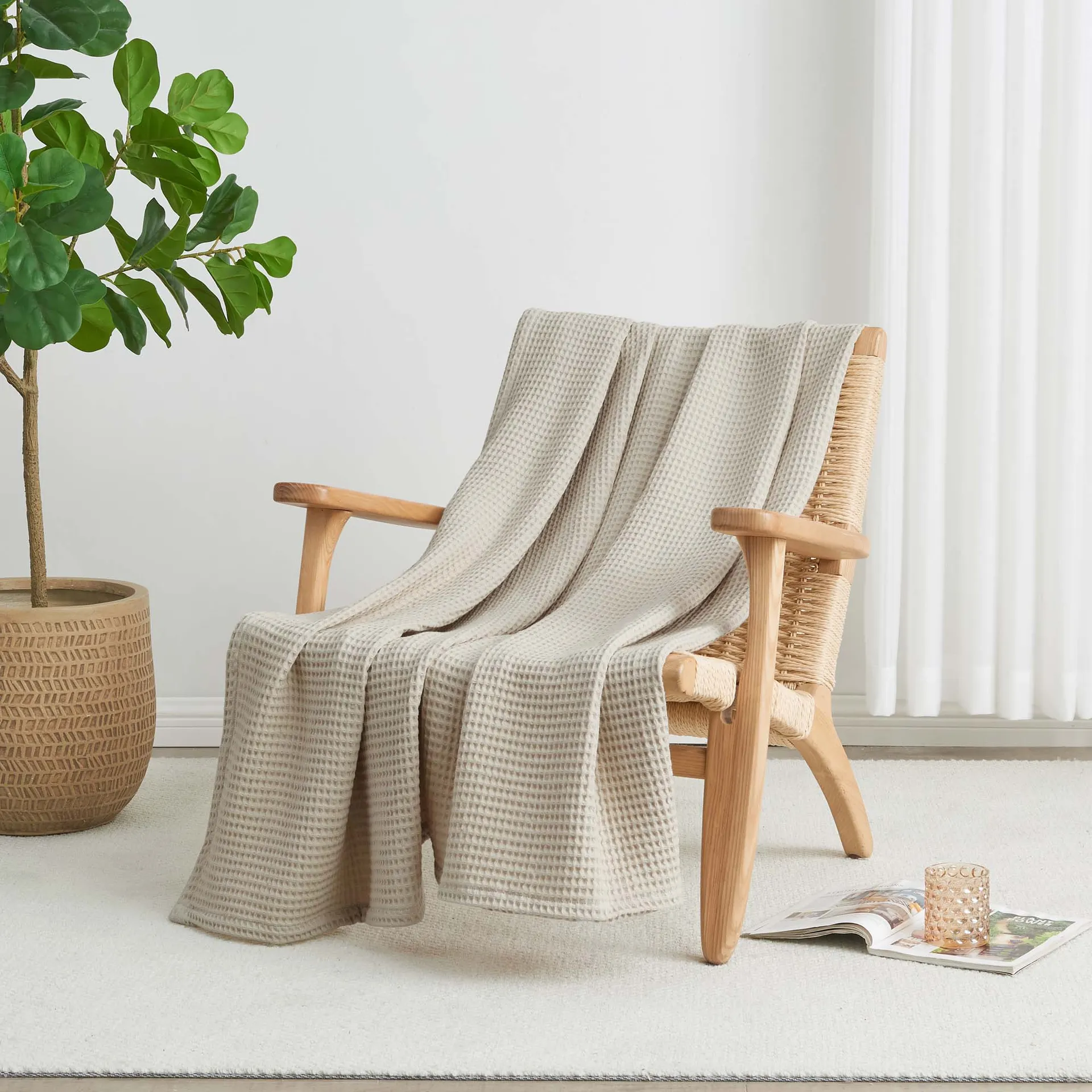 Olive 104-in x 90-in Cotton Blanket