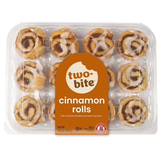 two-bite Mini Drizzled Cinnamon Rolls, 14.6 oz, 12 Count (Bakery Fresh, Pastry Goods) $5.22 35.8 ¢/oz