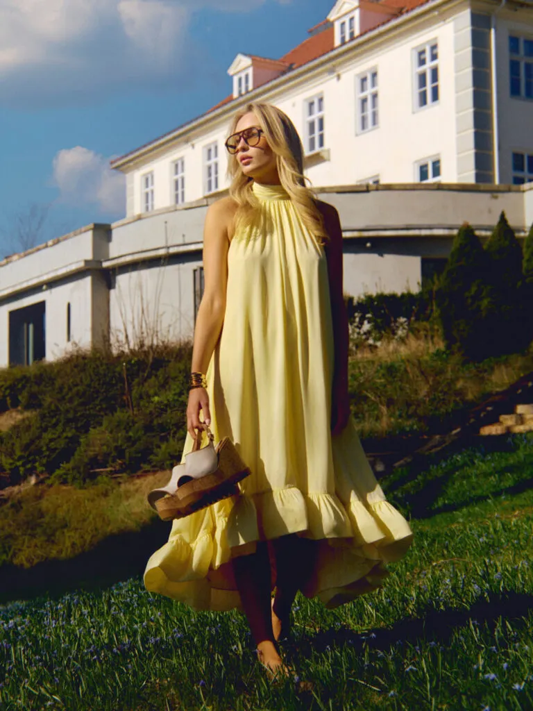 Sabrina Midi Dress - Gul