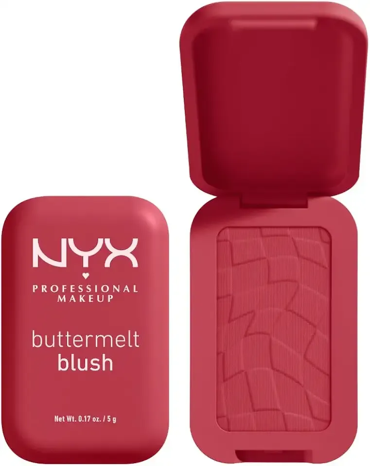 NYX PROFESSIONAL MAKEUP Buttermelt Powder Blush, Fade and Transfer-Resistant Blush, Up to 12HR Make Up Wear, Vegan Formula - Back And Butta