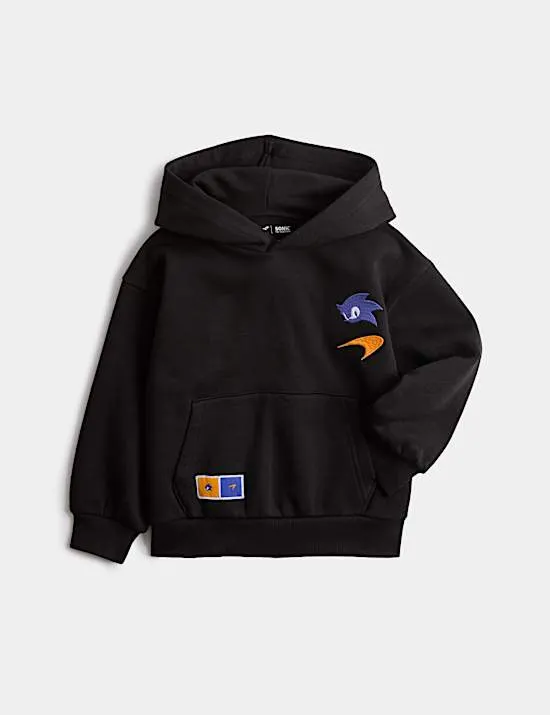 Hoodie mit hohem Baumwollanteil und Sonic™ X McLaren™-Motiv (2–8 Jahre)