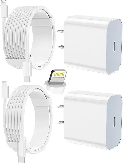iPhone Charger Fast Charging, USB C Charger Block, 6FT/10FT Lightning Cable | For Apple iPhone 14/13/12/11 Series, 2-Pack 6FT/10FT Long USB C to Lightning Cables, AirPods with Lightning Charging Case