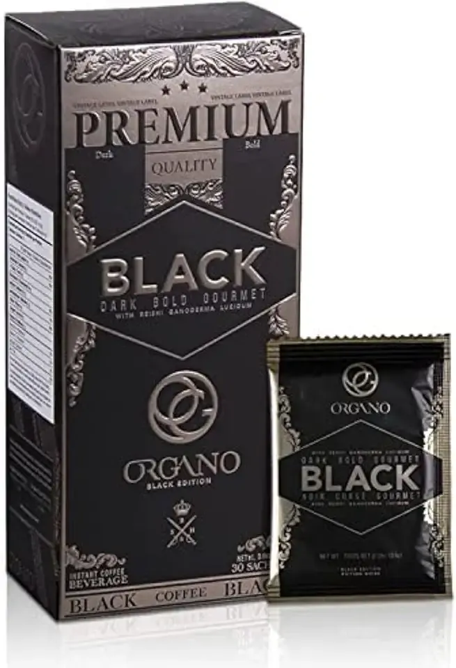 ORGANO Gourmet Black Coffee, 100% Certified Ganoderma Lucidum (30 Sachets)