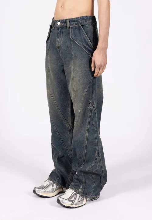 CUT BLUE DENIM UNISEX - Jeans relaxed fit - blue