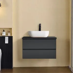 Mueble de Baño 60cm color gris con Lavabo sobre encimera