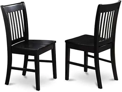 East West Furniture NFC-BLK-W Norfolk Dining Chairs - Sla…