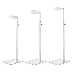 Unique Bargains Purse Display Stand Set 3 Pack Metal Adjustable Handbag Rack - Silver