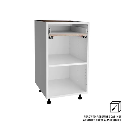 18 in W x 30 H x 24 D Ready to Assemble Kitchen 1-Drawer Base Cabinet, White (BD18)