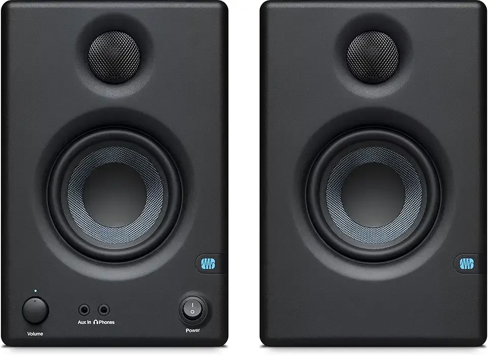 PreSonus Eris E3.5-3.5" Near Field Studio Monitors (Pair) – Powered Desktop Speakers for Music Production, Studio-Quality Recording, and Active Media Reference