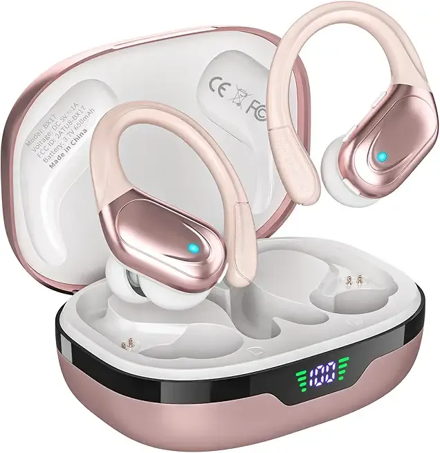 Wireless Earbuds, Sports Bluetooth Headphones, 80Hrs Playtime Ear Buds with LED Power Display, Noise Canceling Headset, IPX7 Waterproof Earphones for Workout/Running