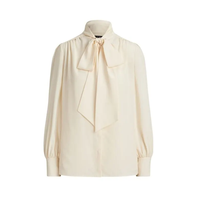 Georgette Tie-Neck Blouse - Hvit