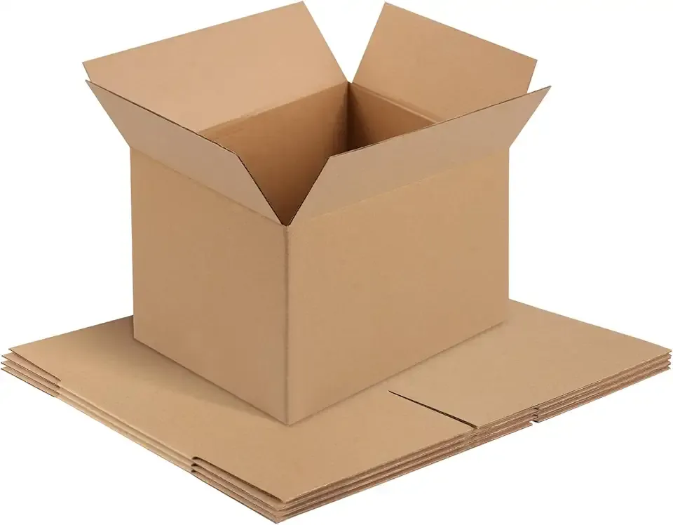 Corrugated Cardboard Boxes,4 PCS 8x6x6 inches Shipping Boxes, Brown Corrugated Cardboard Boxes for Packing, Mailing, Moving,Gifts & Storage（Brown）