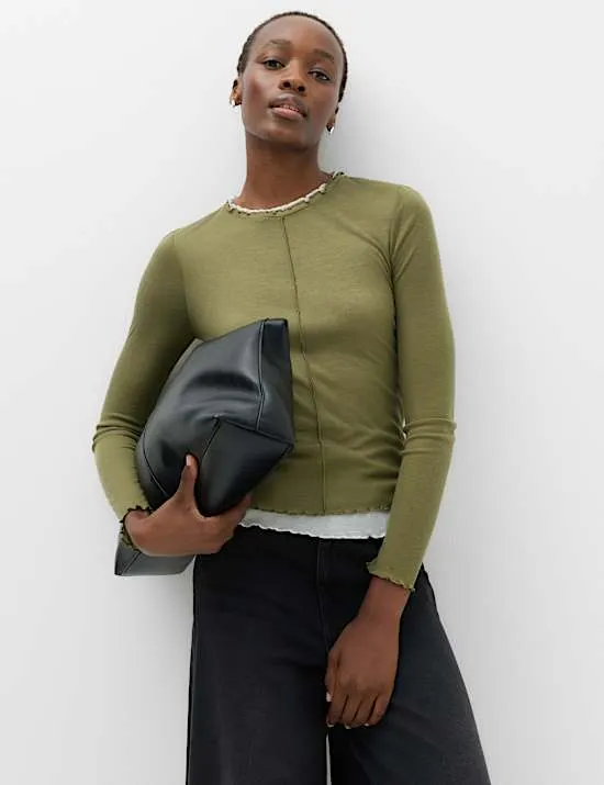 Double Layer Lettuce Hem Top