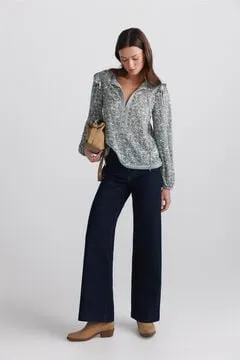 Blusa estampada volantes