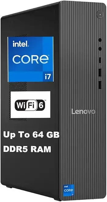Lenovo IdeaCentre Liter Tower Desktop Computer • 20-core Intel Core i7-14700 Processor • 16GB DDR5 • 512GB SSD • Office 365 for The Web • HDMI + VGA, Wi-Fi 6 • Wired Keyboard & Mouse • Windows 11