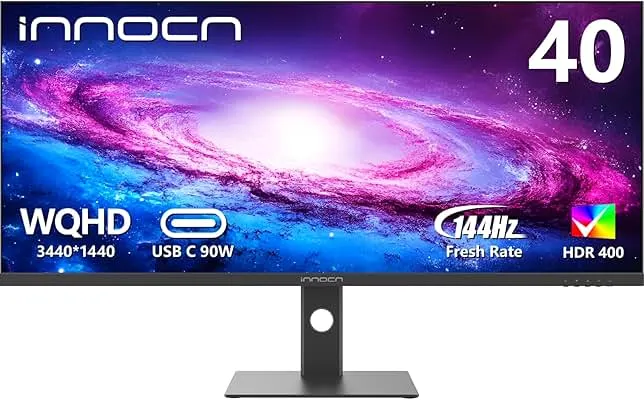 INNOCN 40C1R Ultrawide Monitor 40" WQHD 3440 x 1440p 144Hz FreeSync Premium HDR400 21:9 Computer Display 95% DCI-P3 500…