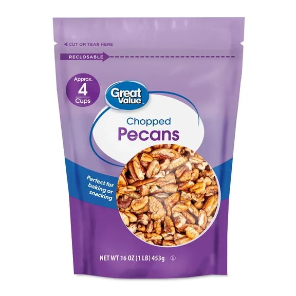 Great Value Chopped Pecans, 16 oz, Price $12.97 81.1 ¢/oz