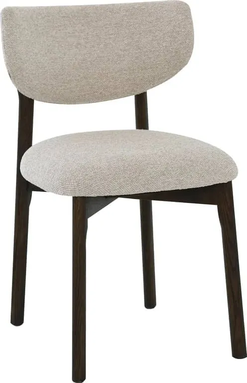 Contento spisestol Stoff Cobble lys beige, brunlakkerte eikeben