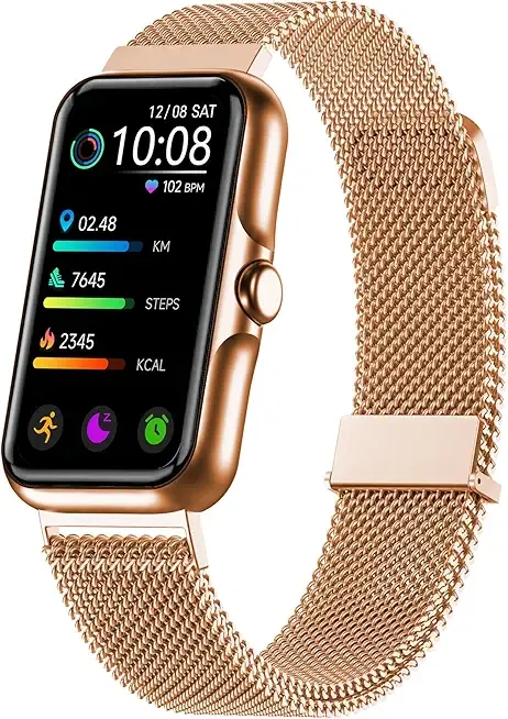 Health Fitness Tracker, Smart Watch with 24/7 Heart Rate and Blood Oxygen Monitor, Sleep Tracker with IP68 Waterproof, Activity Tracker Pedometer Step Counter for Women Men (Rose Gold)
