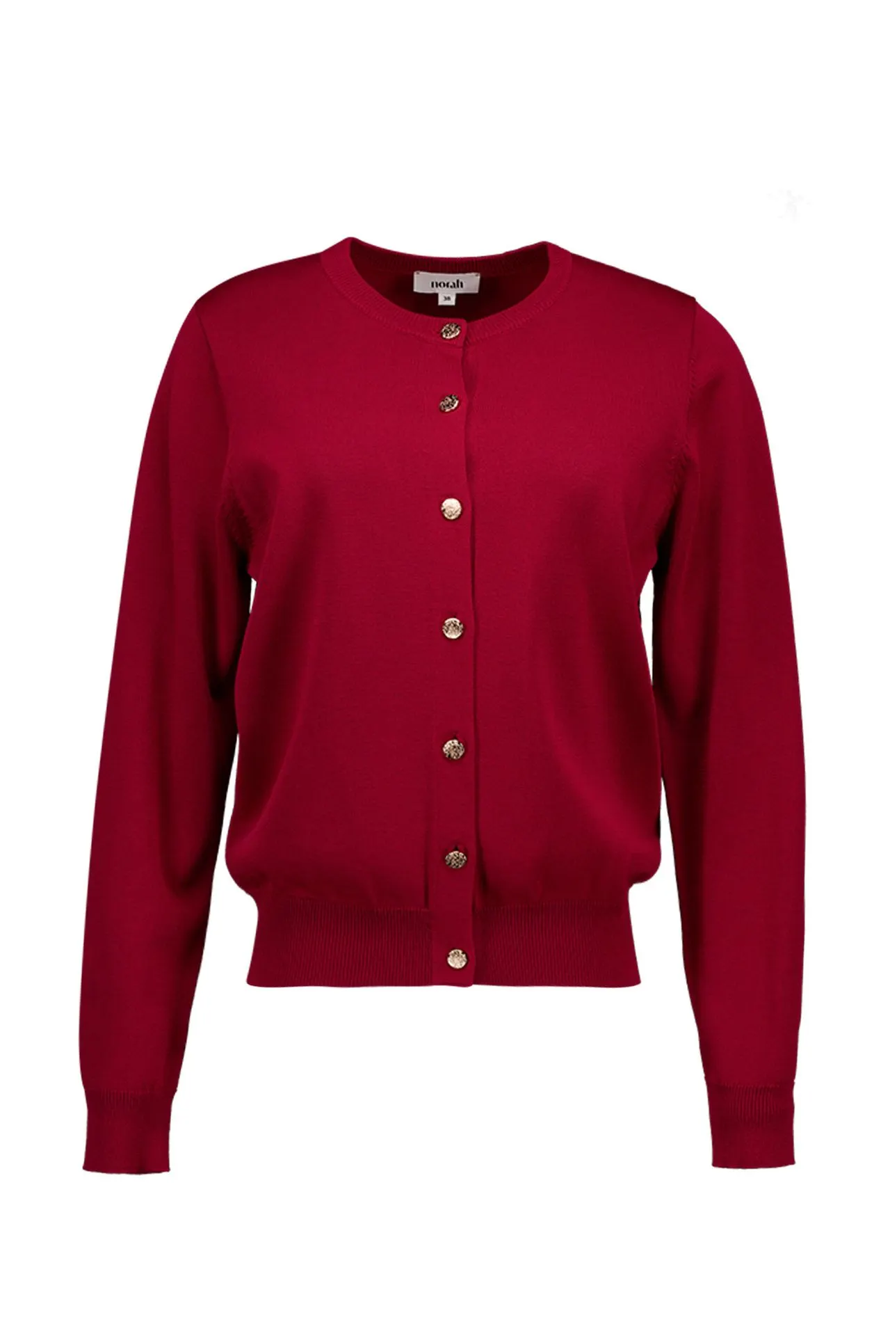 Brique vest met goudkleurige knopen