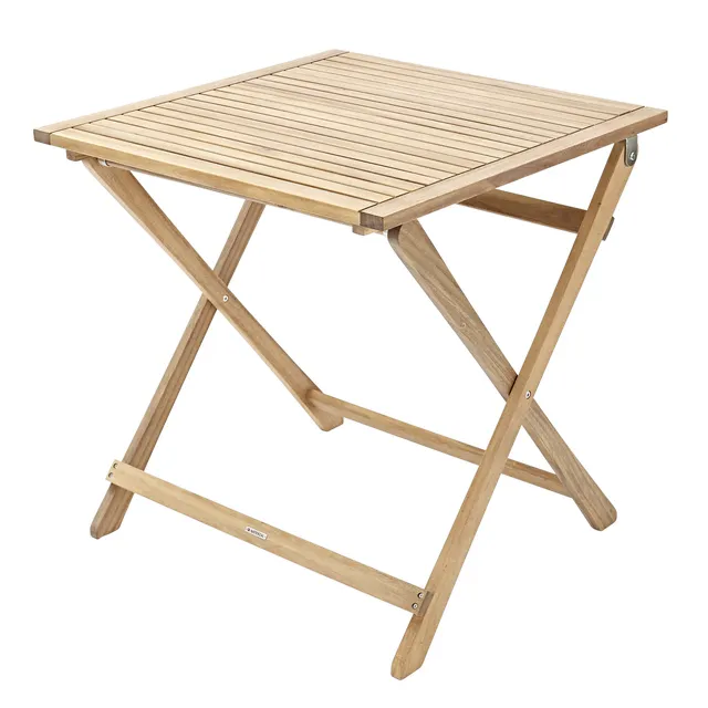 Tavolo da pranzo per giardino pieghevole Solis NATERIAL struttura e superficie in acacia beige per 4 persone 70x70cm