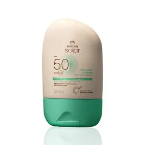 Protetor Solar Facial Pele Mista a Oleosa FPS 50 Natura Solar