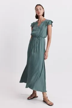 Vestido largo satén fluido