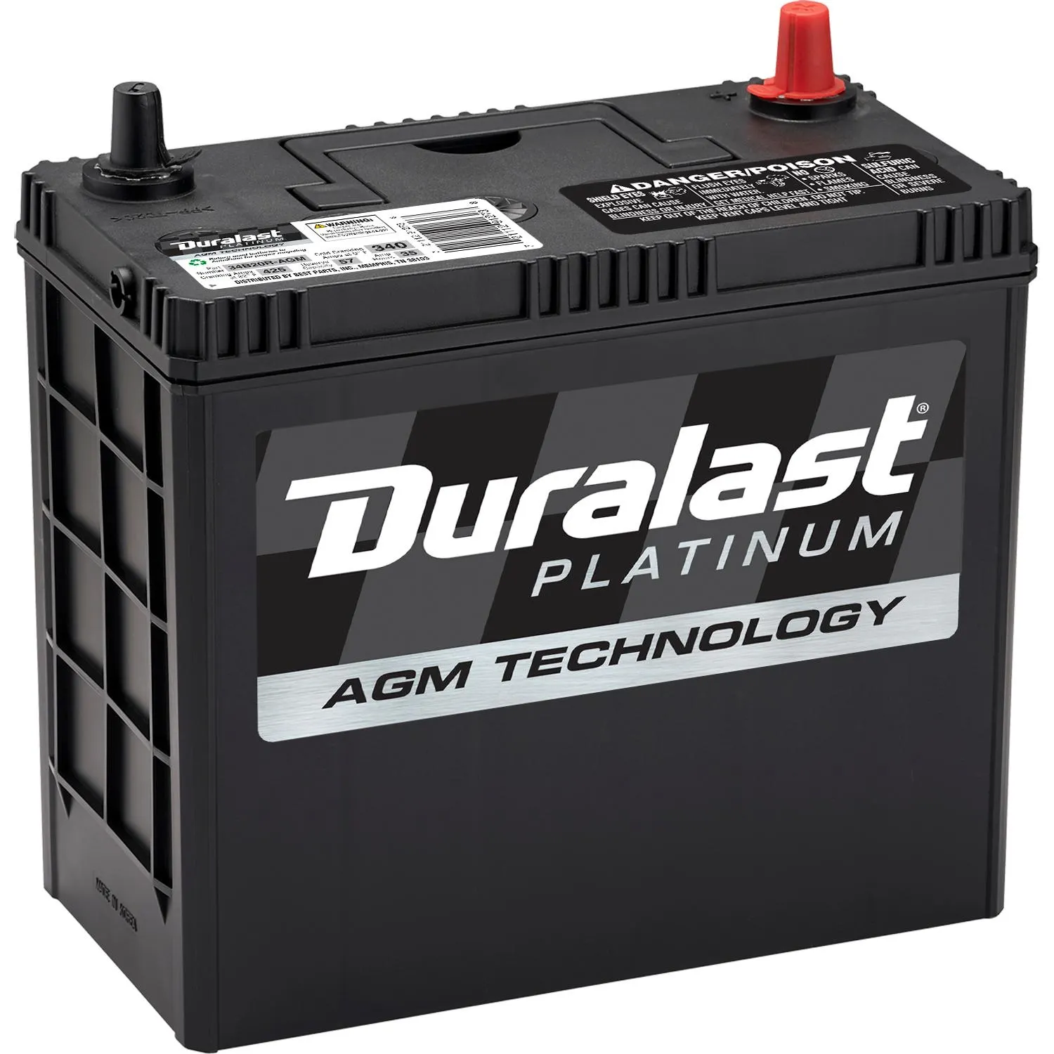 Duralast Platinum Group Size S34B20R Absorbed Glass Mat (AGM) Battery 34B20R-AGM