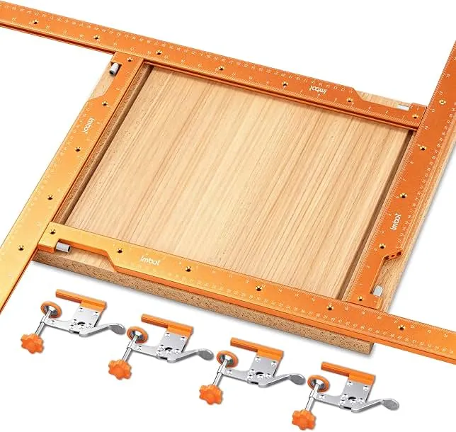 Imbot Router Jig Kit, with 4 Toggle Clamps, Adjustable up to 25 x 21 Inches | Router Templates Guide, Precise Cuts and Grooves, Dual Scale, Aluminum Alloy