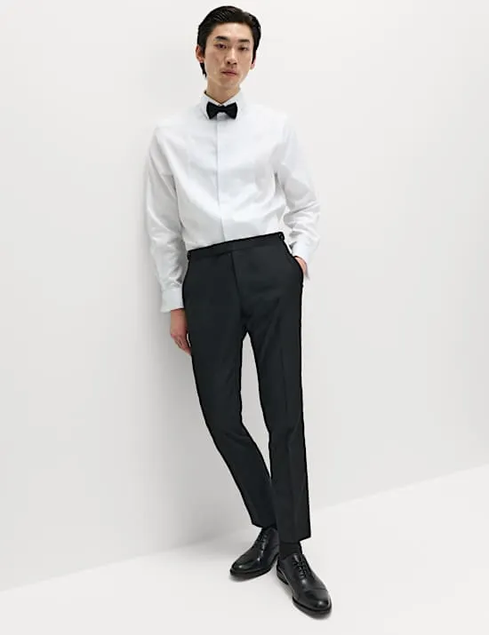 Regular Fit Cotton Dress Shirt with Bow Tie