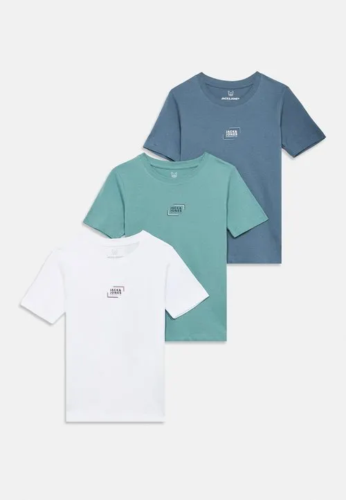 JJCORP GRAPHIC TEE O NECK 3 PACK - T-shirts med print - blue mirage/mineral blue/white