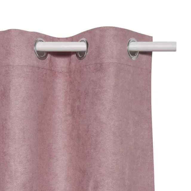 Cortina ollaos New Manchester poliéster pana de 140x280cm INSPIRE liso rosa. Incluye cinta termoadhesiva