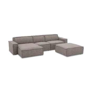 Hoeksalon HUDSON Taupe Longchair Links B307