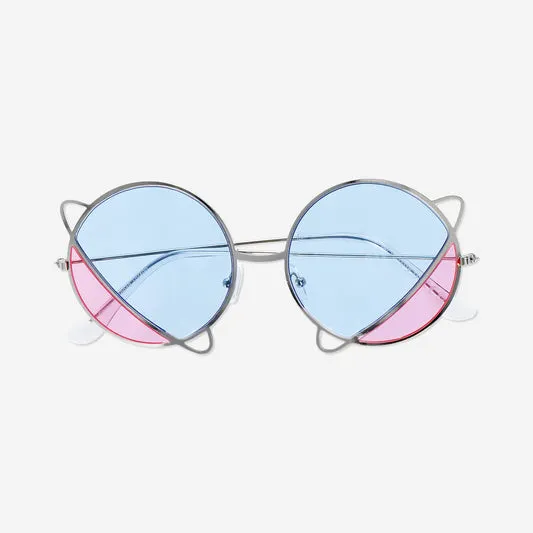 Round planet sunglasses with meta...