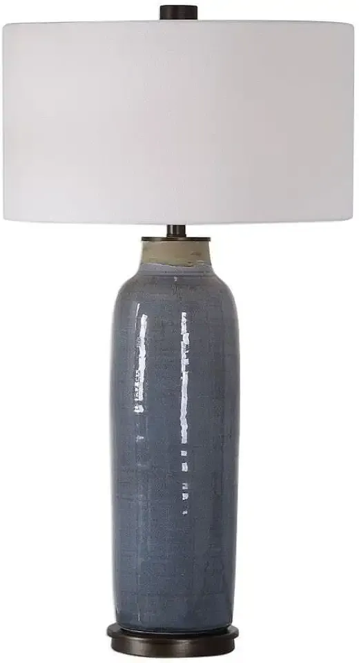 Uttermost Vicente Slate Blue Glaze Ceramic Table Lamp