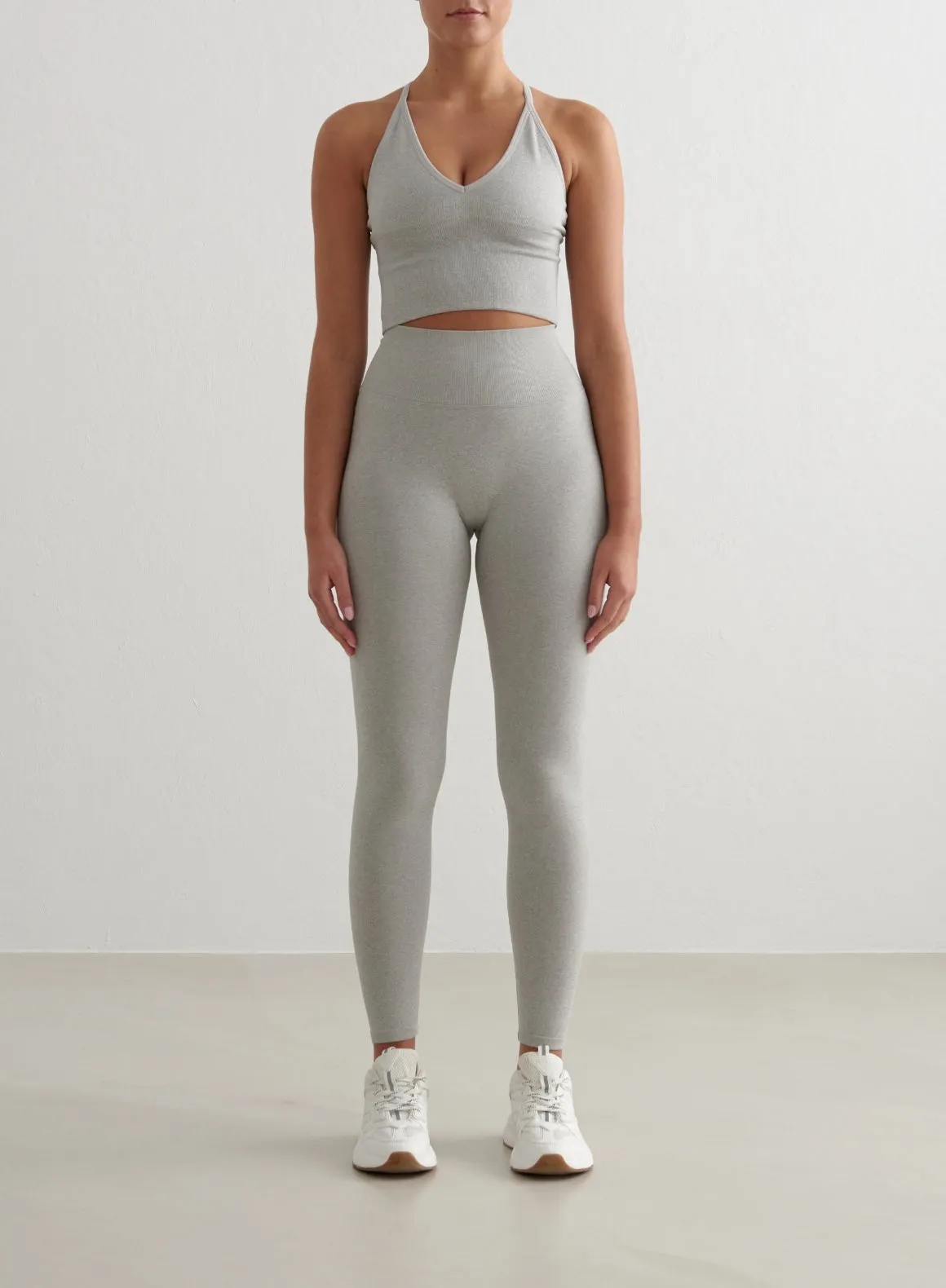 Grey Melange Shape Seamless Tights