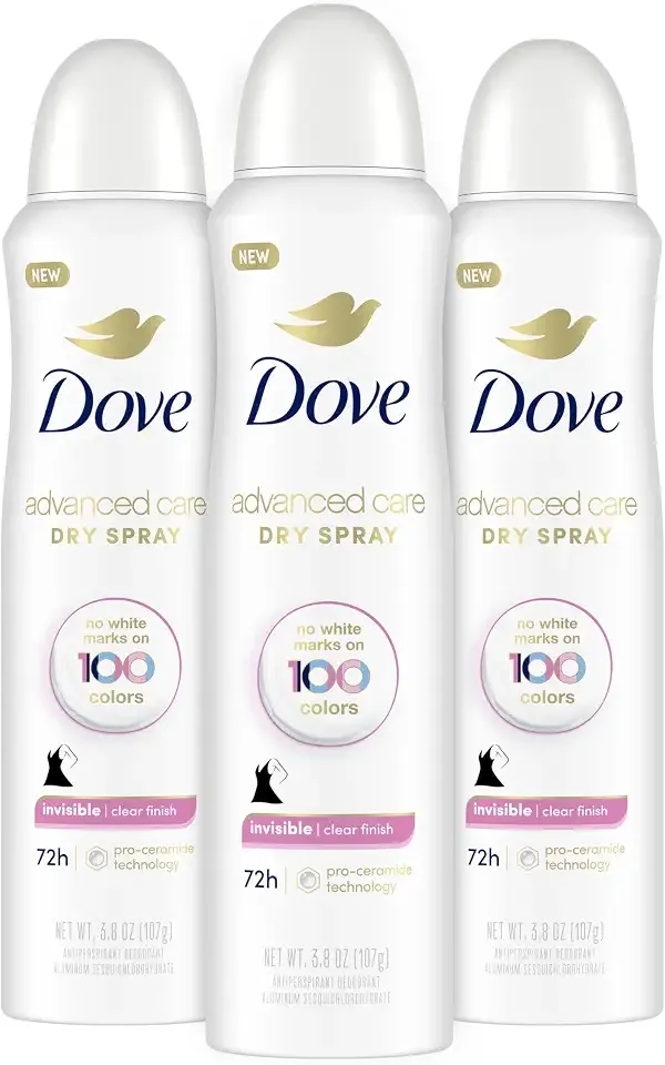 Dove Invisible Antiperspirant Dry Spray Clear Finish 3PK 3.8 oz