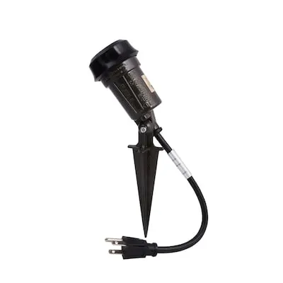 550 -Lumens 5.3 -Watt Black Line voltage Soft White Plug-in LED Flood light