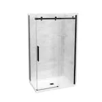 MAAX Utile 48L x 32W x 84H in. 3-in-1 Corner Shower Kit - Shower Stall Enclosure with Centre Drain Base, Wall, and Glass Shower Door in Black