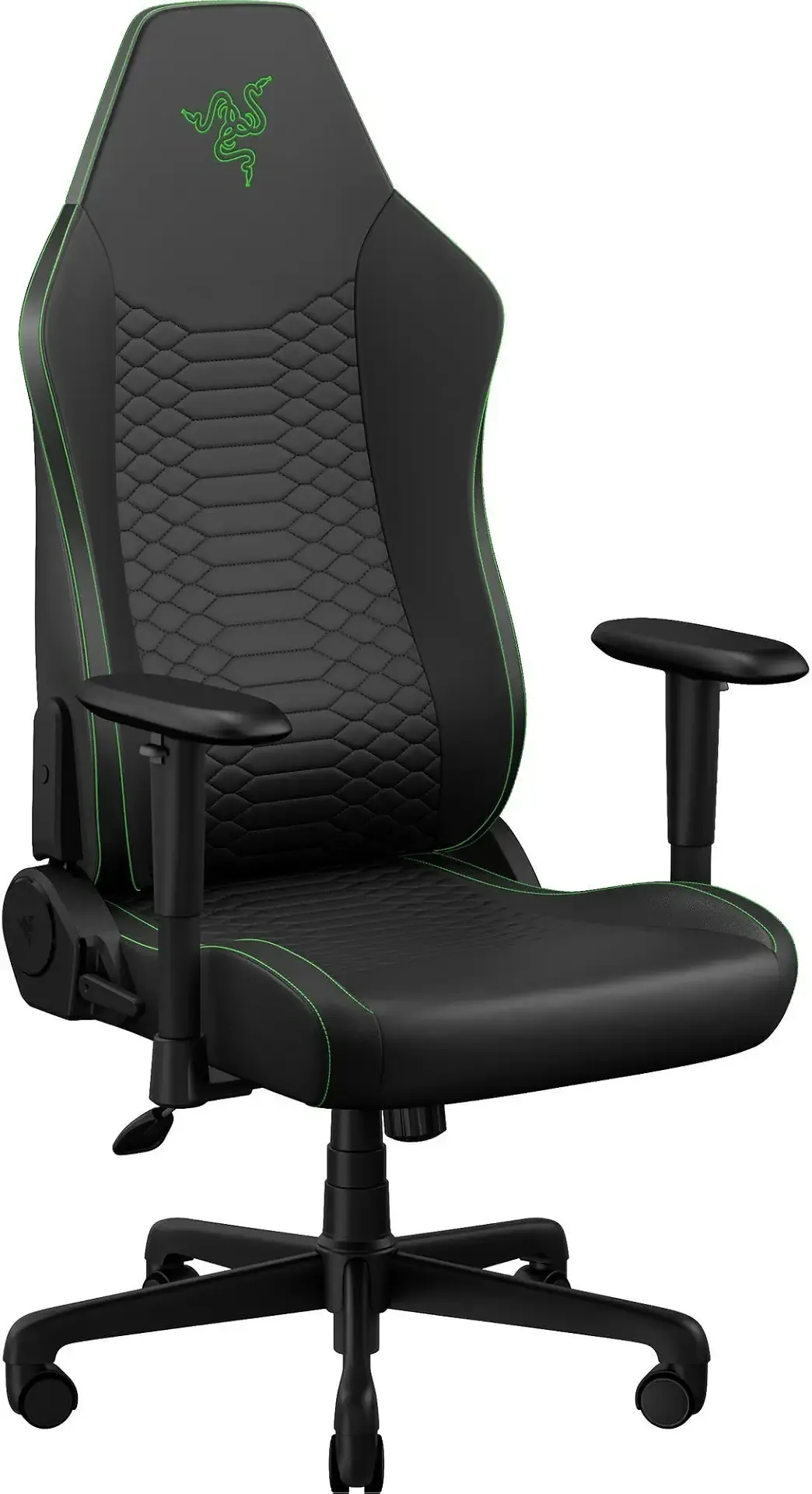 Razer Iskur V2 X NewGen Ergonomic Gaming Chair, Black/Green | Gen-2 EPU Leather with CoolTouch, Lumbar Support, Ultra-Wide Base, Foam Cushions, Adjustable 152 Degree Recline, 2D Armrests