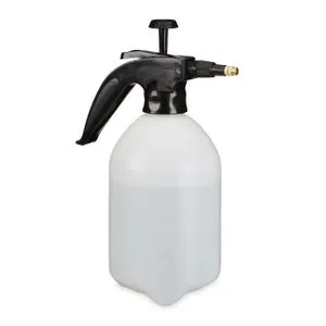 Spruzzatore a Pressione da 2 Litri, Ugello Regolabile, Nebulizza Acqua e Diserbante, da Giardino, BIanco Nero, Relaxdays