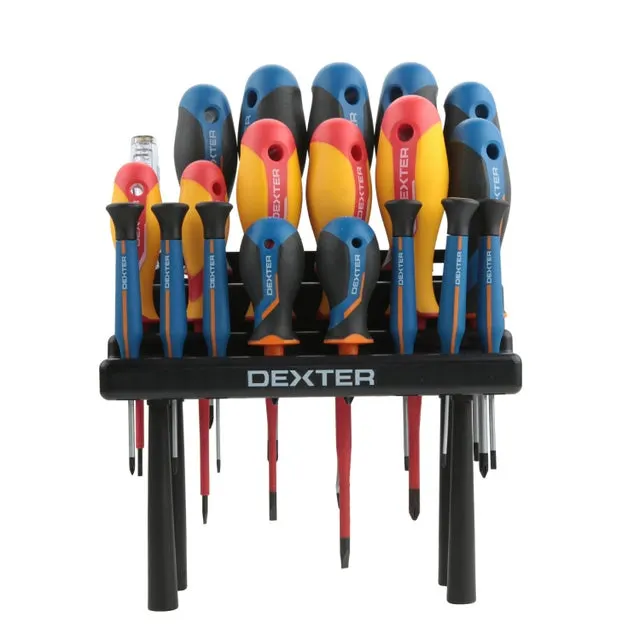Set di 20 cacciaviti DEXTER SL, PZ, PH, Tamper torx