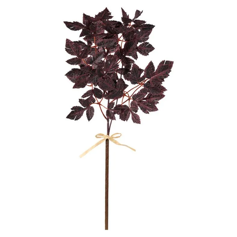 Kirkton House Faux Floral Stems, Burgundy Leaves