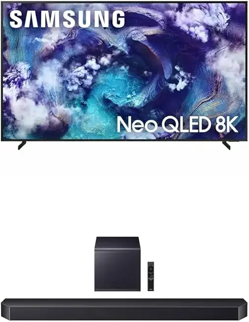 Samsung 75-Inch Class Neo QLED 8K QN900F Series, Vision AI, Mini LED Smart TV (2025 Model, 75QN900F) Neo Quantum HDR 8K Pro + Samsung Q-Series Soundbar HW-Q900F 7.1.2 ch Subwoofer (2025 Model)