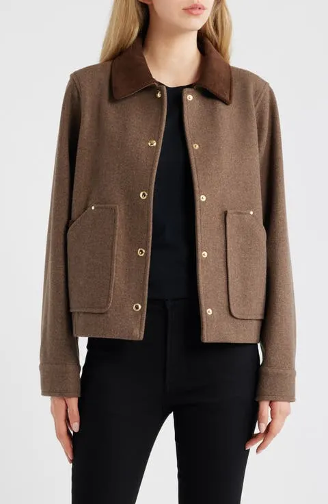 Sam Edelman Corduroy Trim Jacket