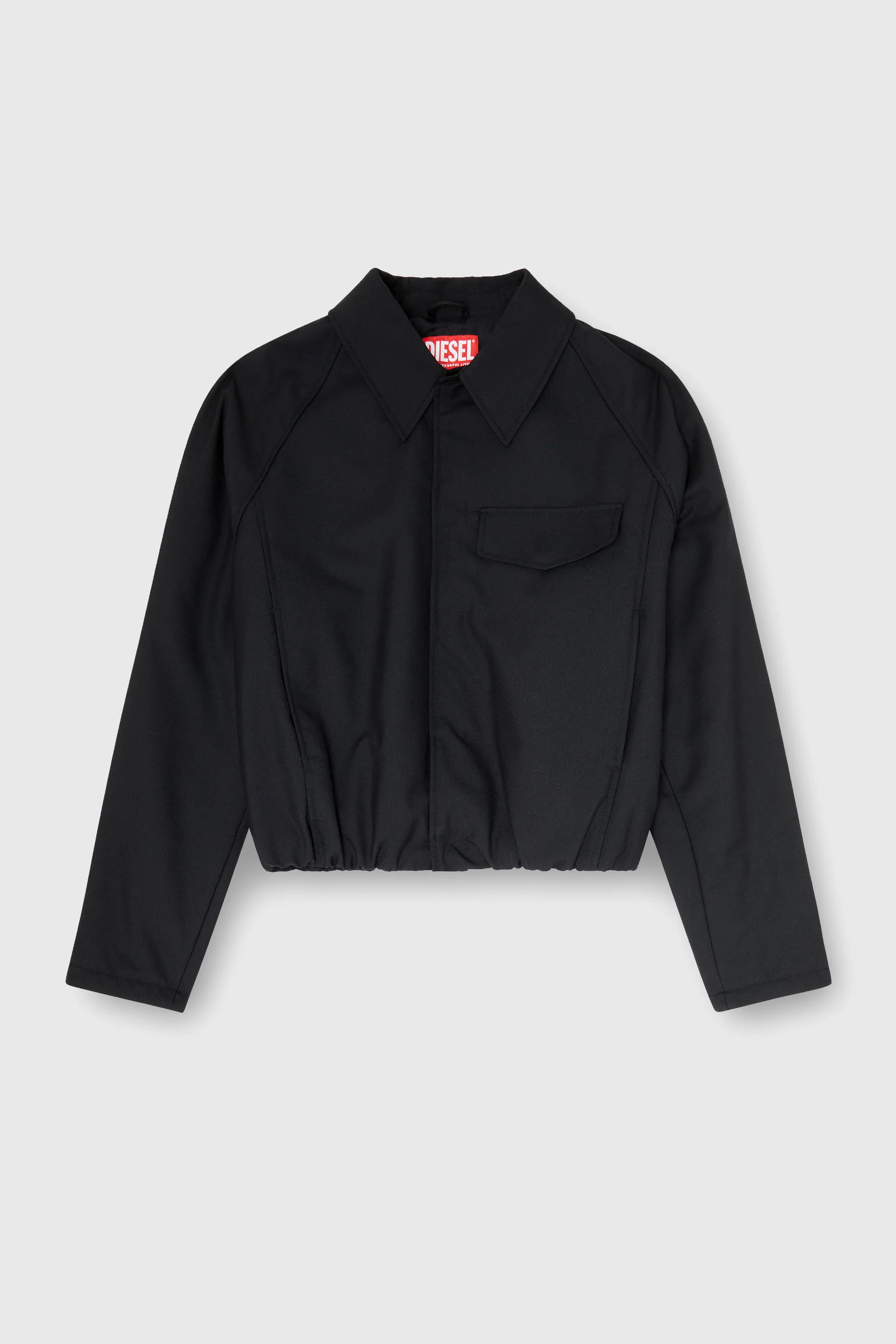 Gathered bomber jacket in wool blend
