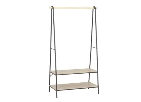 Kledingrek Hive 95,5x46x165cm - decor & metaal - white ash & zwart