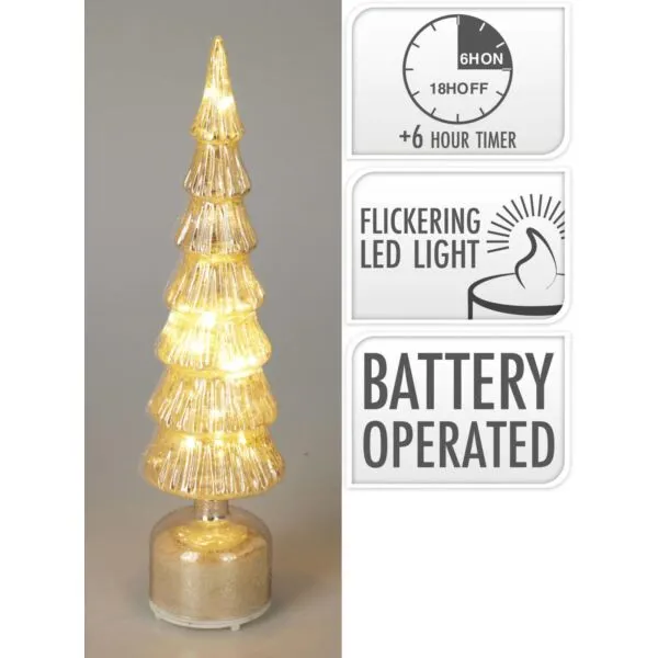 Nova Belle Glazen Boom LED 40cm Zilver