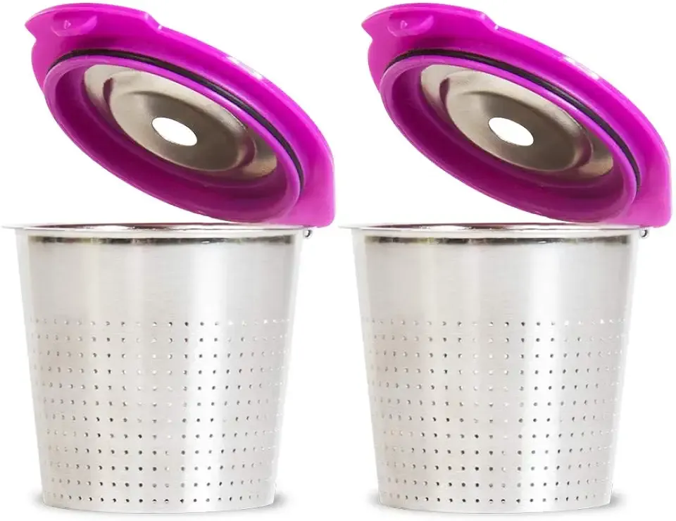 Cafe Flow Stainless Steel Reusable K Cup, 2-Pk by Perfect Pod - Refillable Capsule Cup Metal Coffee Filter for Keurig 1.0, Keurig 2.0, K-Duo, K-Mini and Select Models (See Full Compatibility Chart)