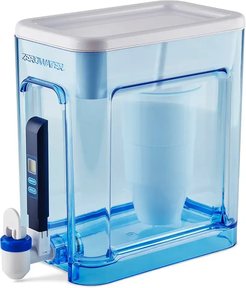 ZeroWater 22-Cup 5-Stage Water Filter Dispenser with Instant Read Out - 0 TDS for Improved Tap Water Taste - IAPMO Certified to Reduce Lead, Chromium, and PFOA/PFOS